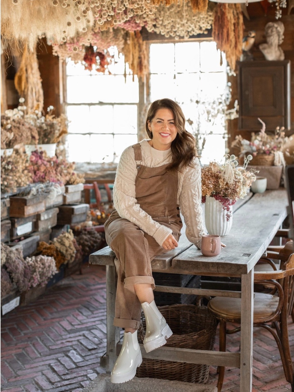 Jillian Harris x Joe Fresh | Rustic Corduroy Brown Overalls Size Large